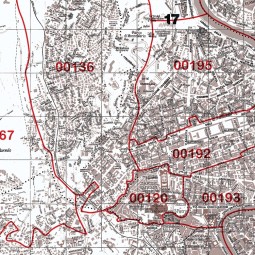 Color plan of Rome with postal codes