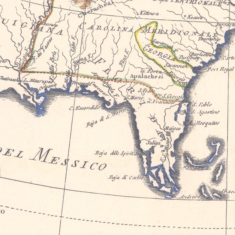 Antique map of Canada , United States and Florida,second sheet