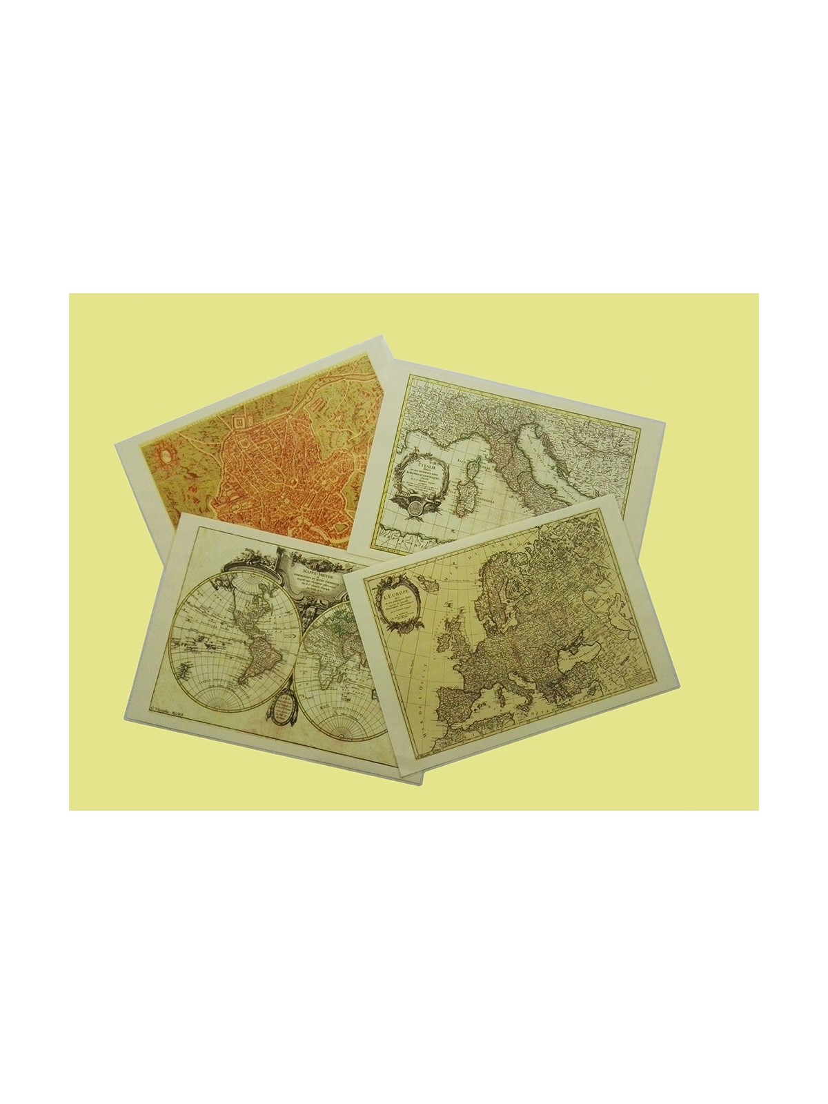 Tovagliette americane plastificate con cartine geografiche