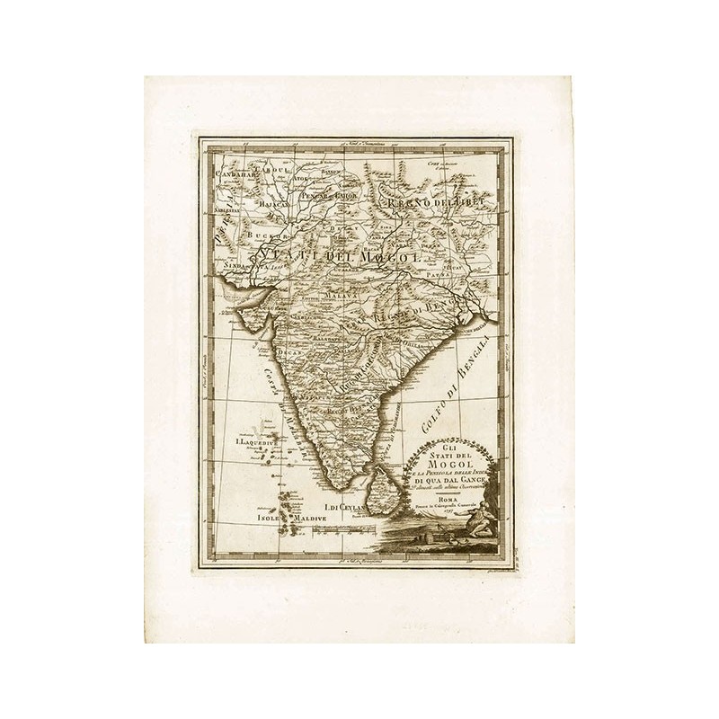 Antique map of India