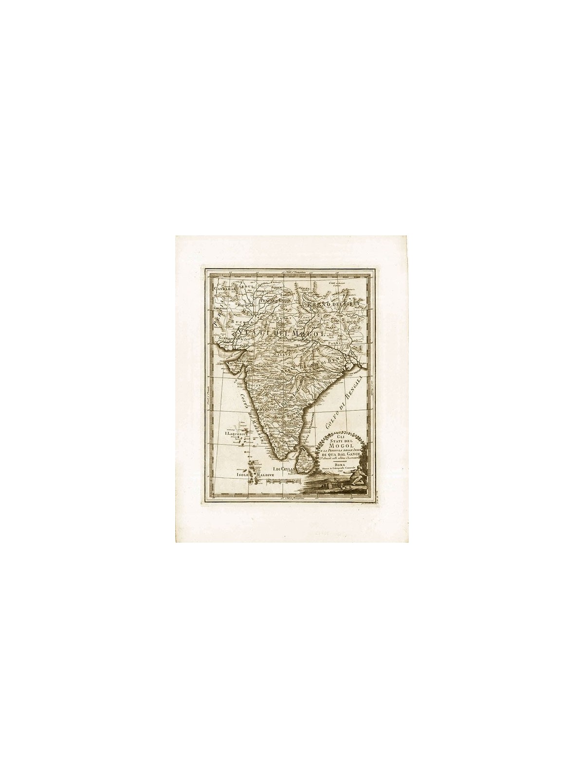 Antique map of India