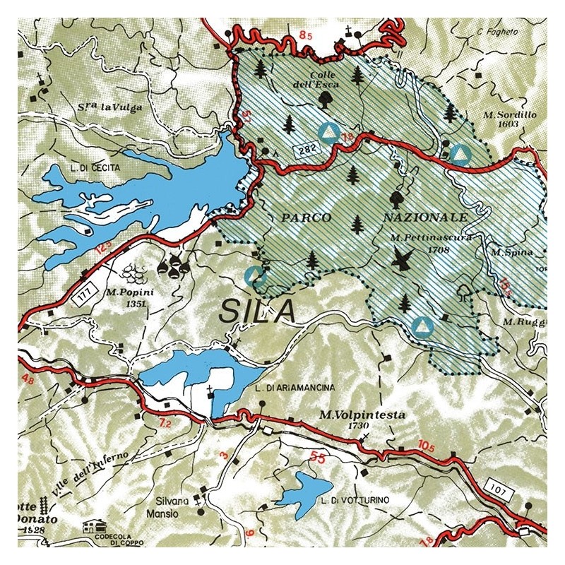 Tourist road map of Sila