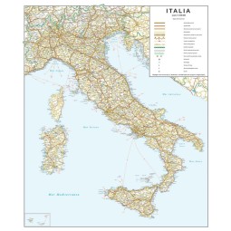 Road map of Italy