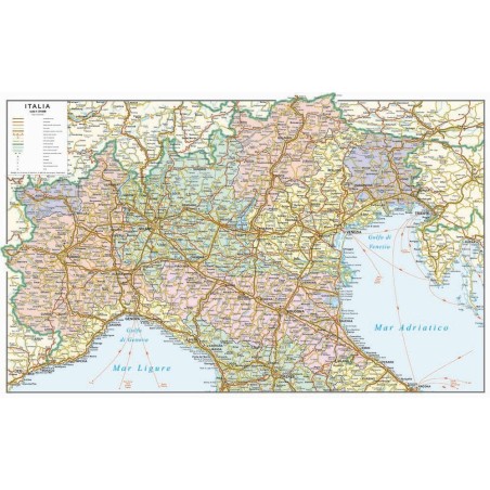 Italia politico stradale settentrionale - carta geografica