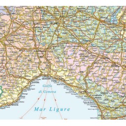 Political road map of northern  Italy 