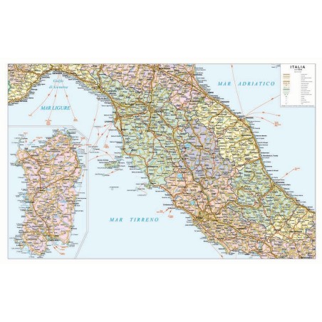Italia politico stradale centrale - carta geografica