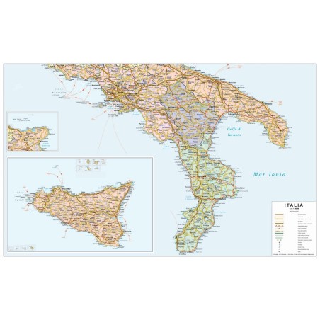 Italia politico stradale meridionale - carta geografica
