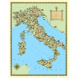 Carta geografica tematica dell’Italia a colori