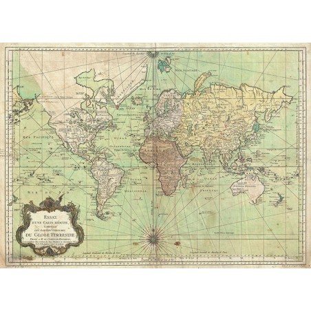 Carta geografica antica del Mondo 1778