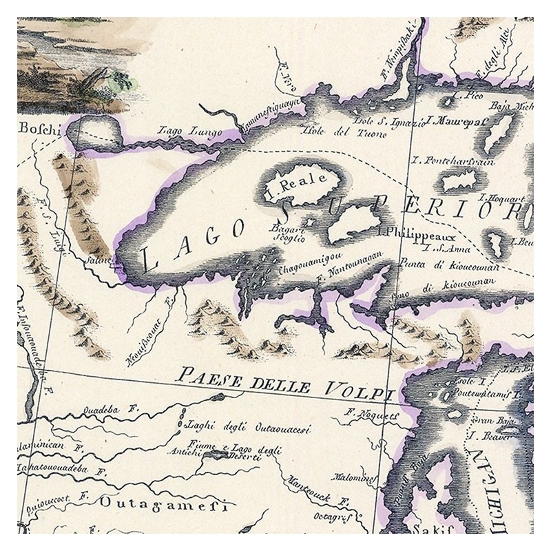 Antique map of Canada , United States and Florida, first sheet