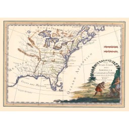 Antique map of Canada , United States and Florida,second sheet