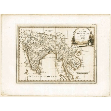 Carta geografica antica delle Indie Orientali 1797
