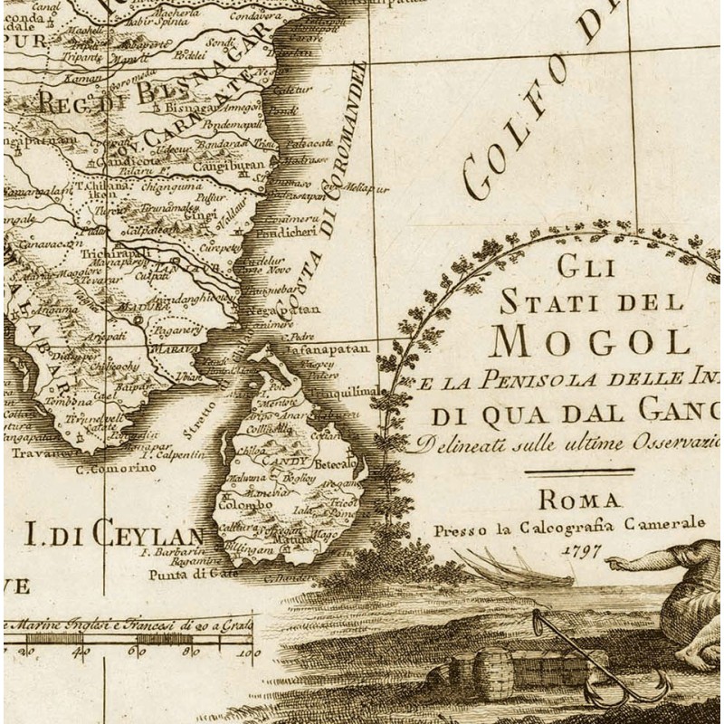 Antique map of India