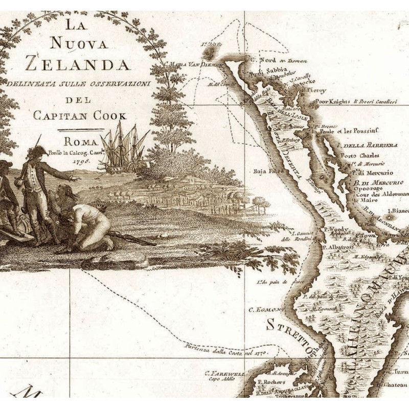 Antique map of New Zealand