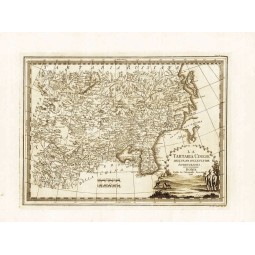 Antique map of Chinese Tartary