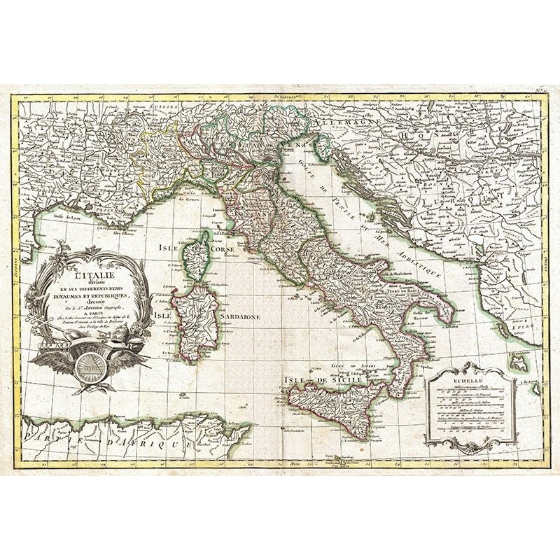 Antique map of Italy