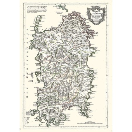 Carta geografica antica della Sardegna 1779