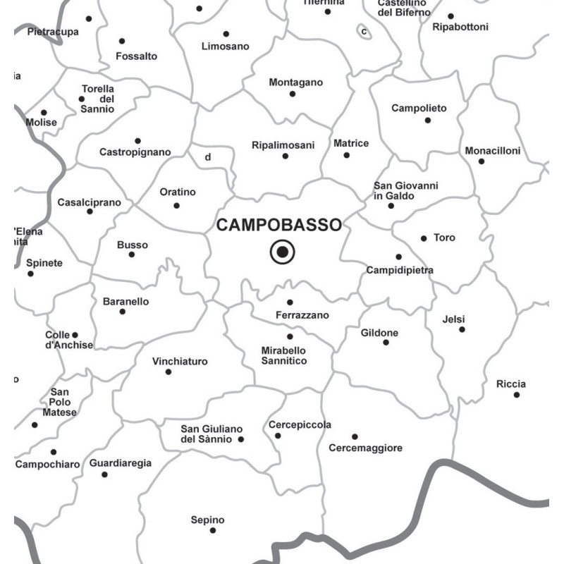Map of Basilicata with postal codes