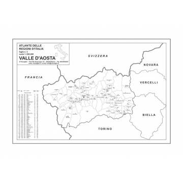 Map of Valle d'Aosta with postal codes Map of Valle d'Aosta with postal codes