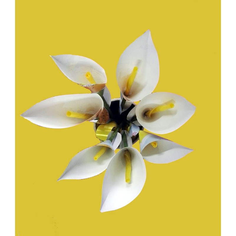 Bouquet di fiori con carte geografiche a fascio