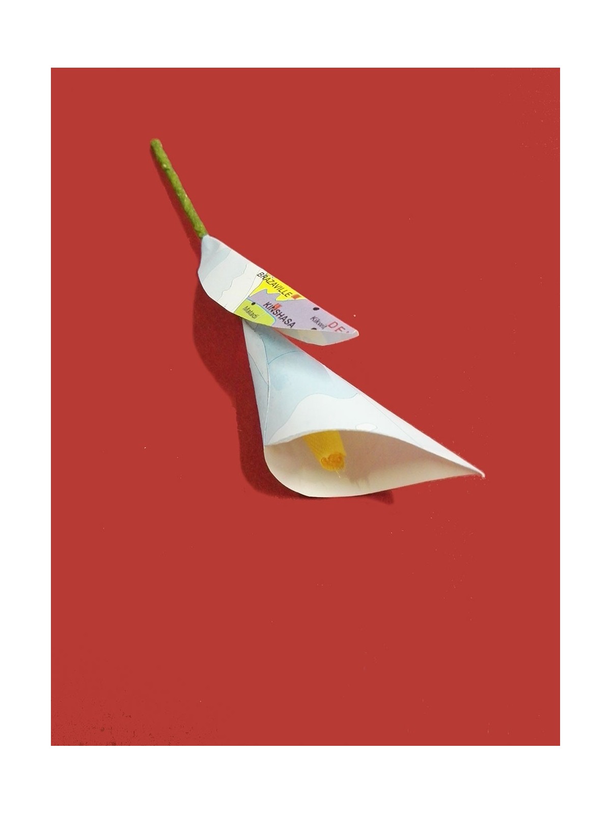 Calla decorativa con carta geografica