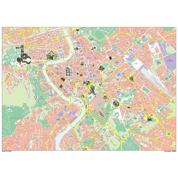 Carta Stradale Della Città Di Roma Visceglia Carte E Mappe Geografiche