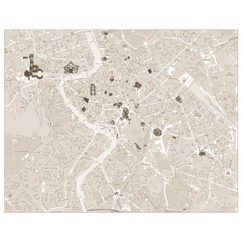 Carta stradale della città di Roma