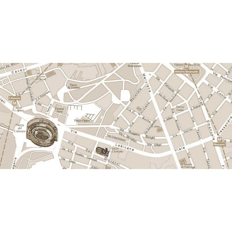 Carta stradale della città di Roma