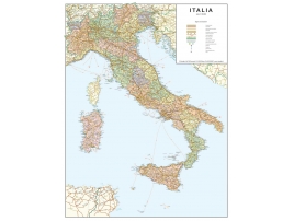 Carta geografica dell'Italia politico stradale