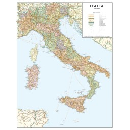 Political road map of northern  Italy 