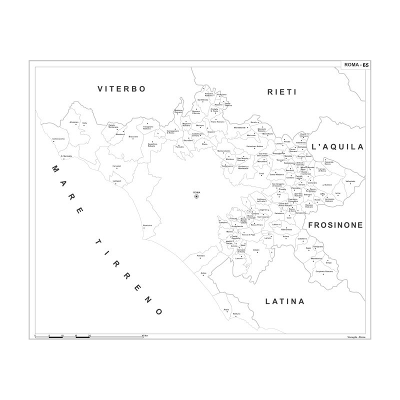 Map of Abruzzo with postal codes