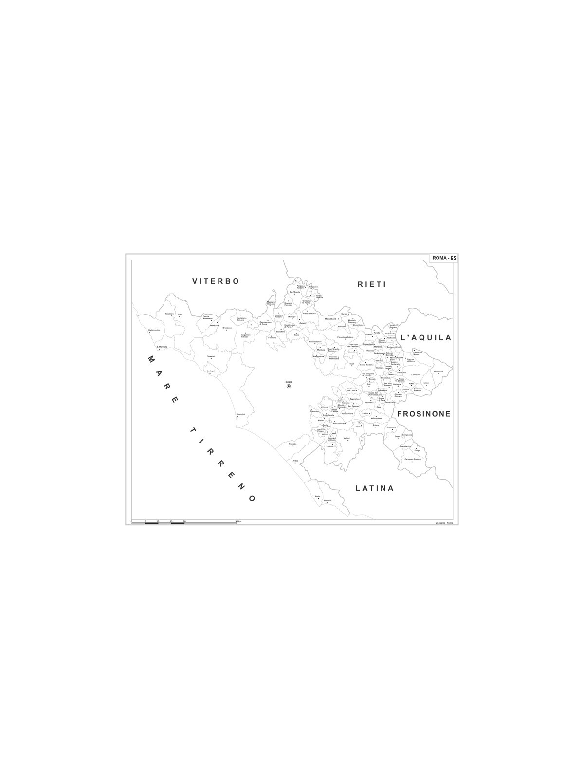 Provincia amministrativa in bianco e nero