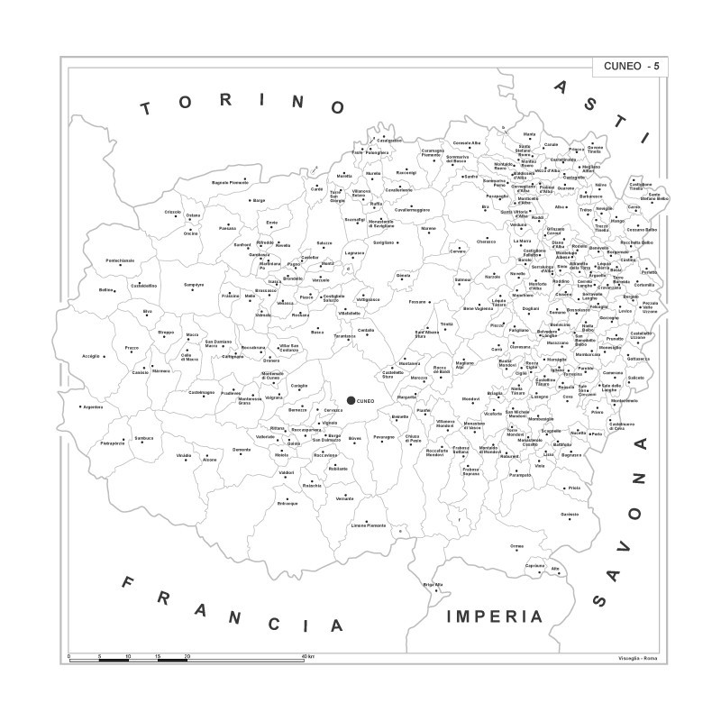 Map of Abruzzo with postal codes