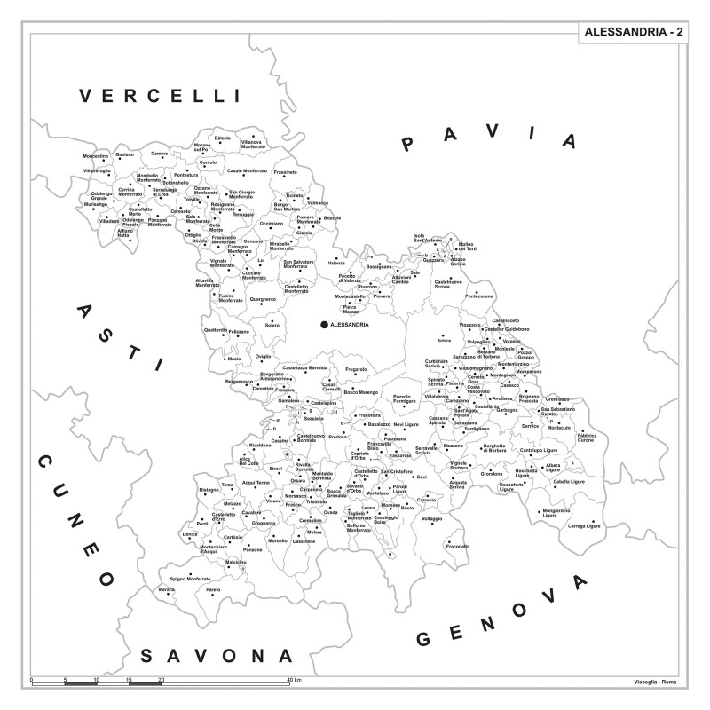 Map of Abruzzo with postal codes