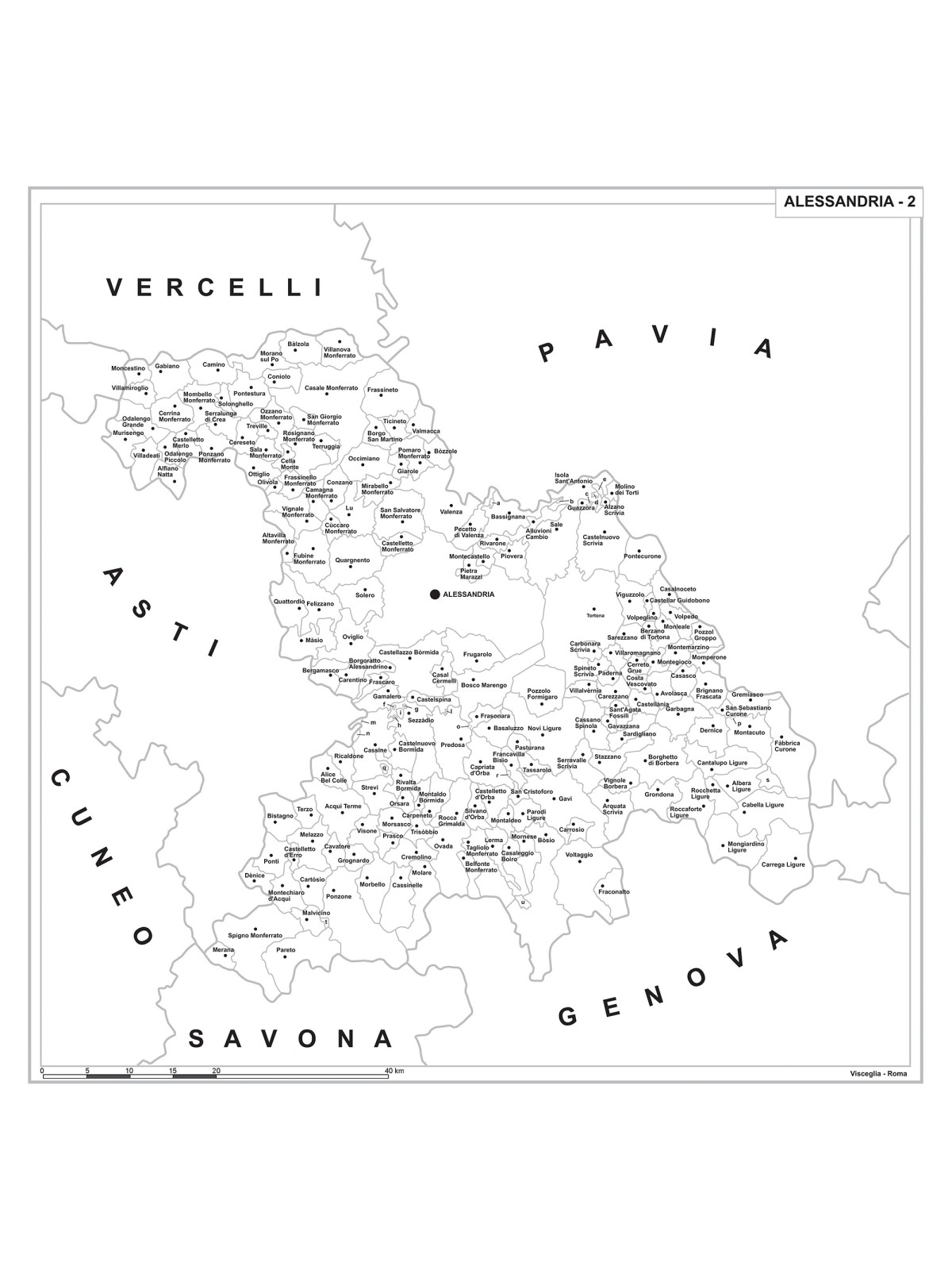 Carta della provincia di Alessandria 