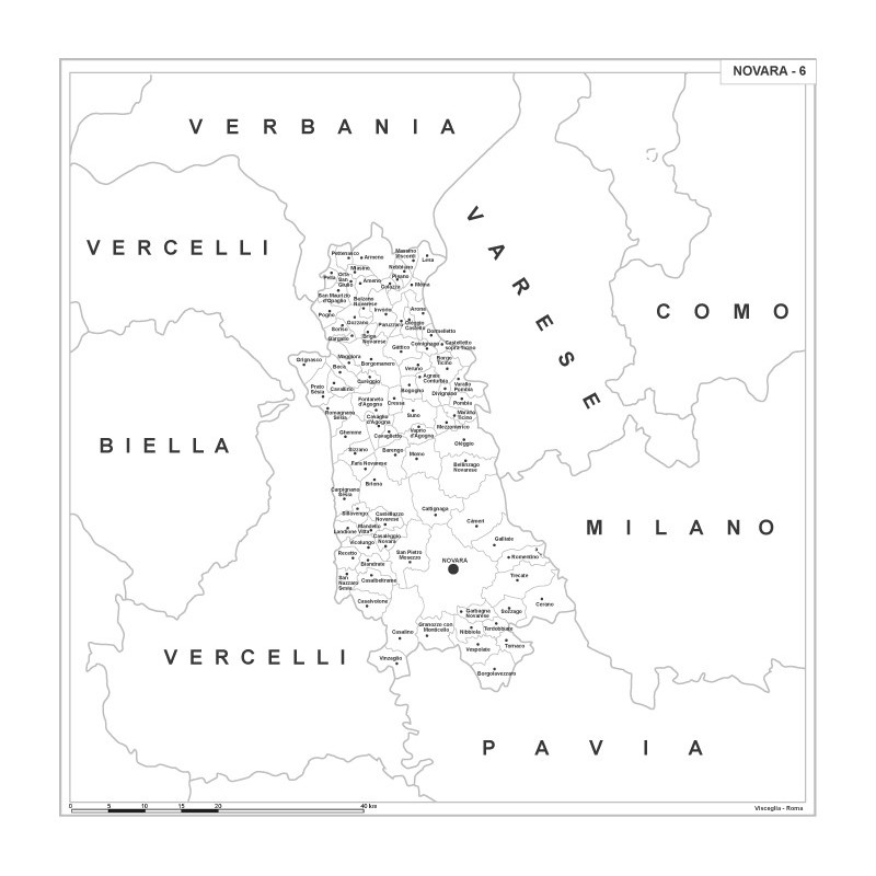 Carta della provincia di Novara