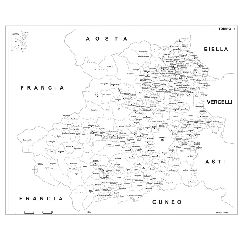 Carta della provincia di Torino 