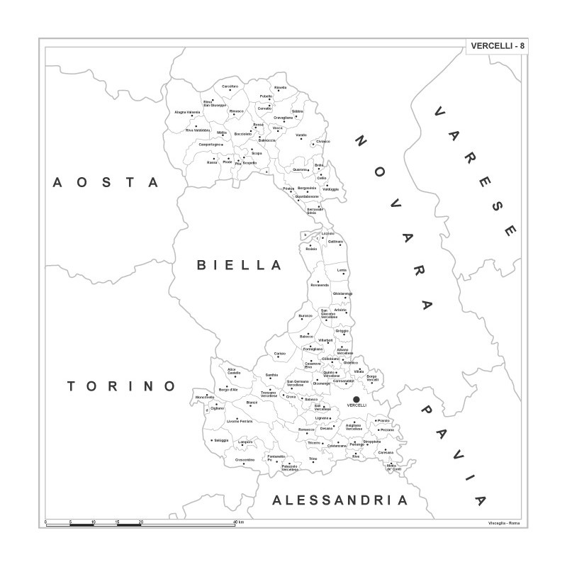 Carta della provincia di Vercelli