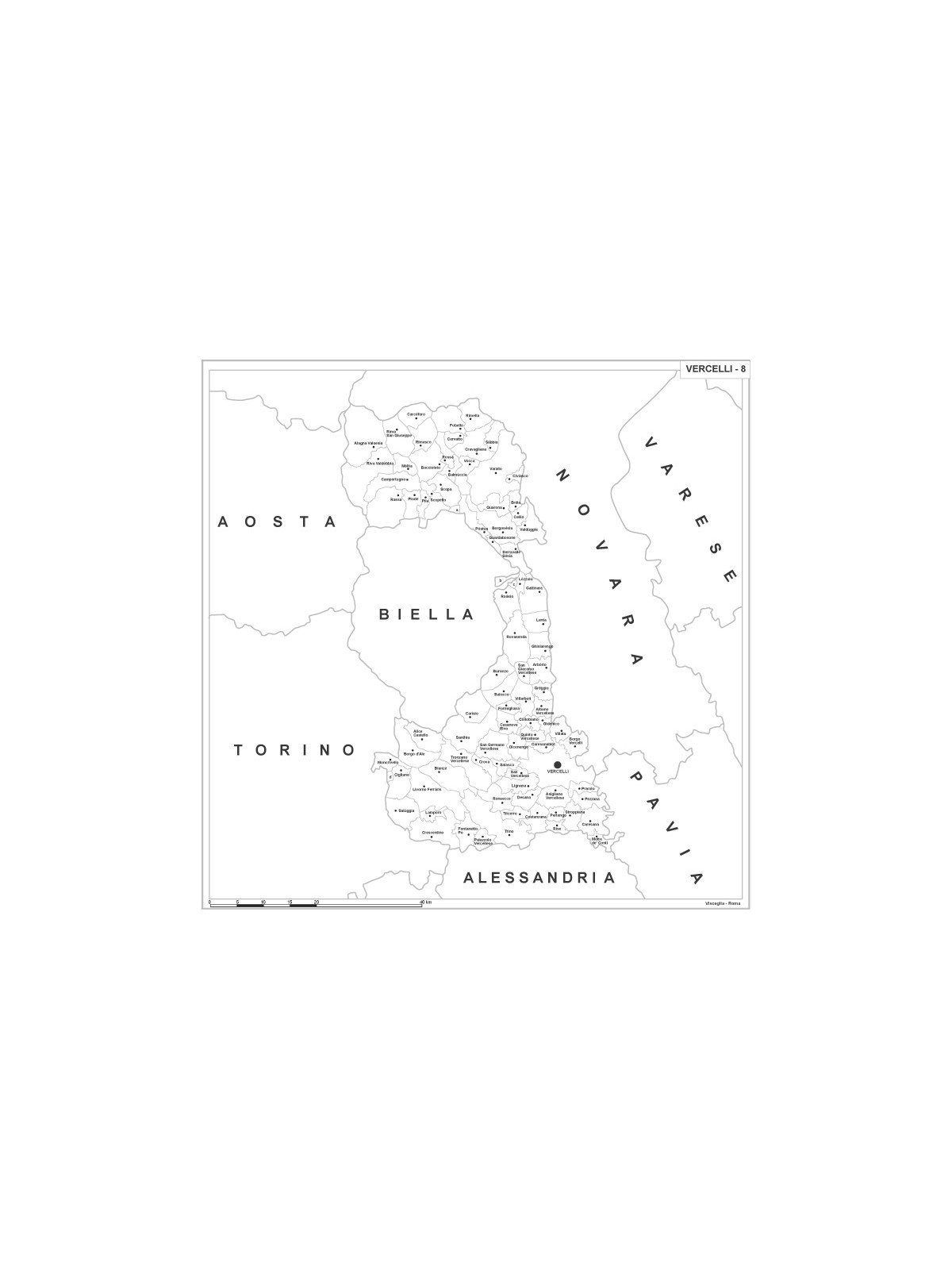 Map of Abruzzo with postal codes