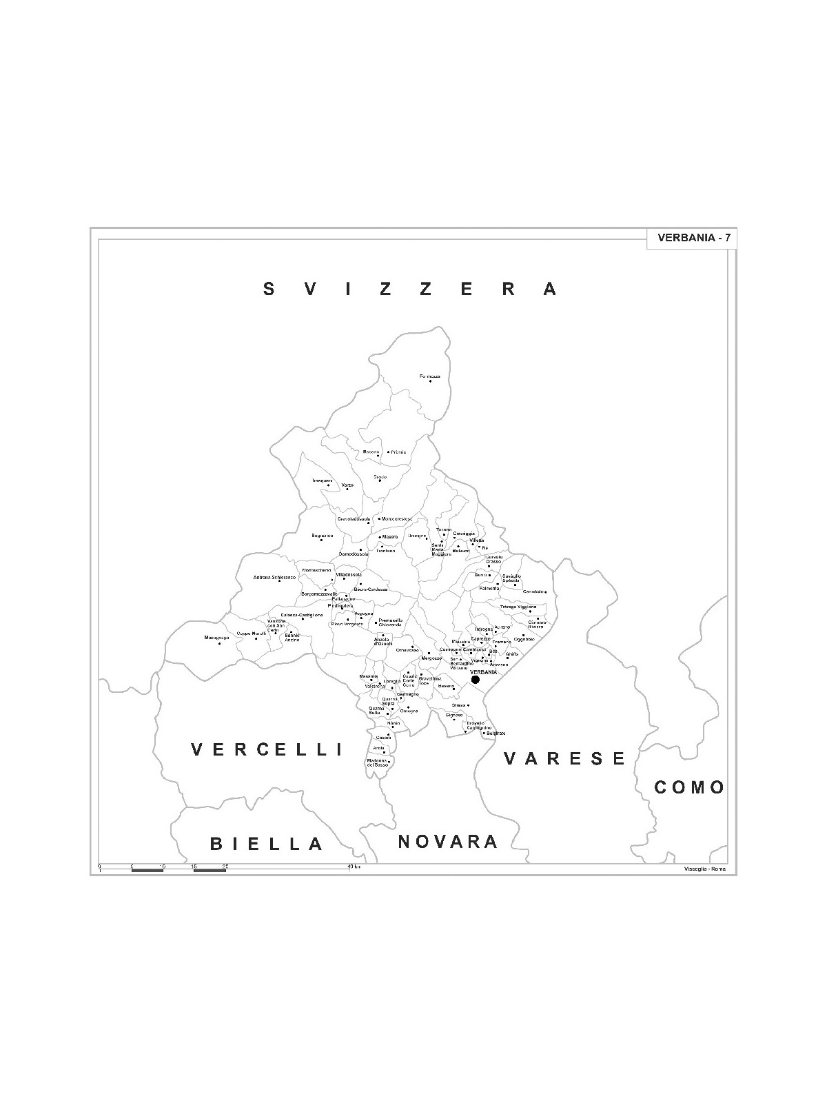 Carta della provincia di Verbania