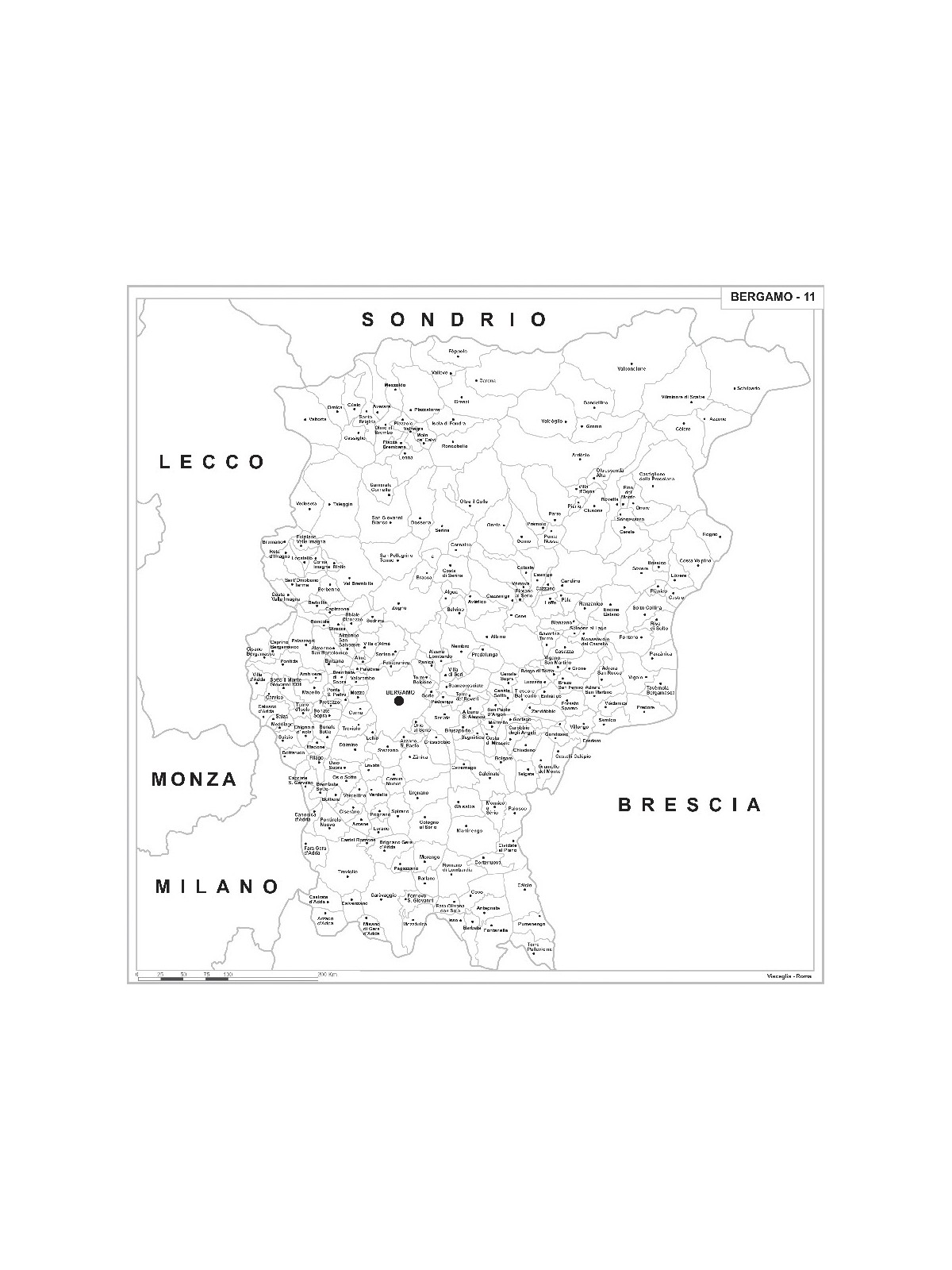 Map of Abruzzo with postal codes