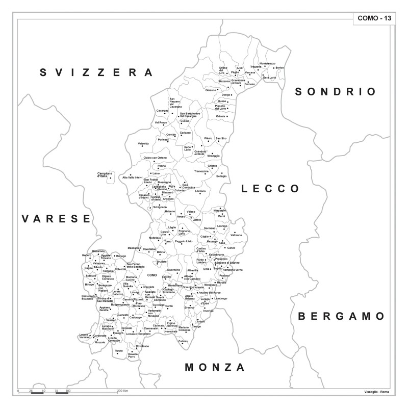 Map of Abruzzo with postal codes