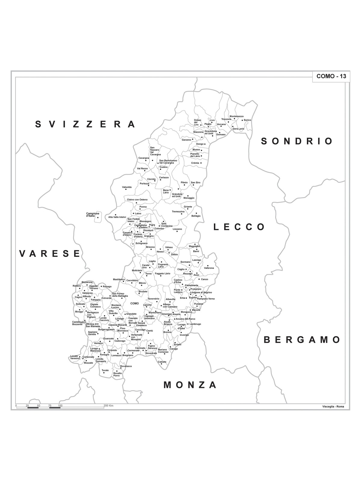 Map of Abruzzo with postal codes