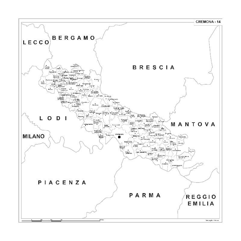 Map of Abruzzo with postal codes