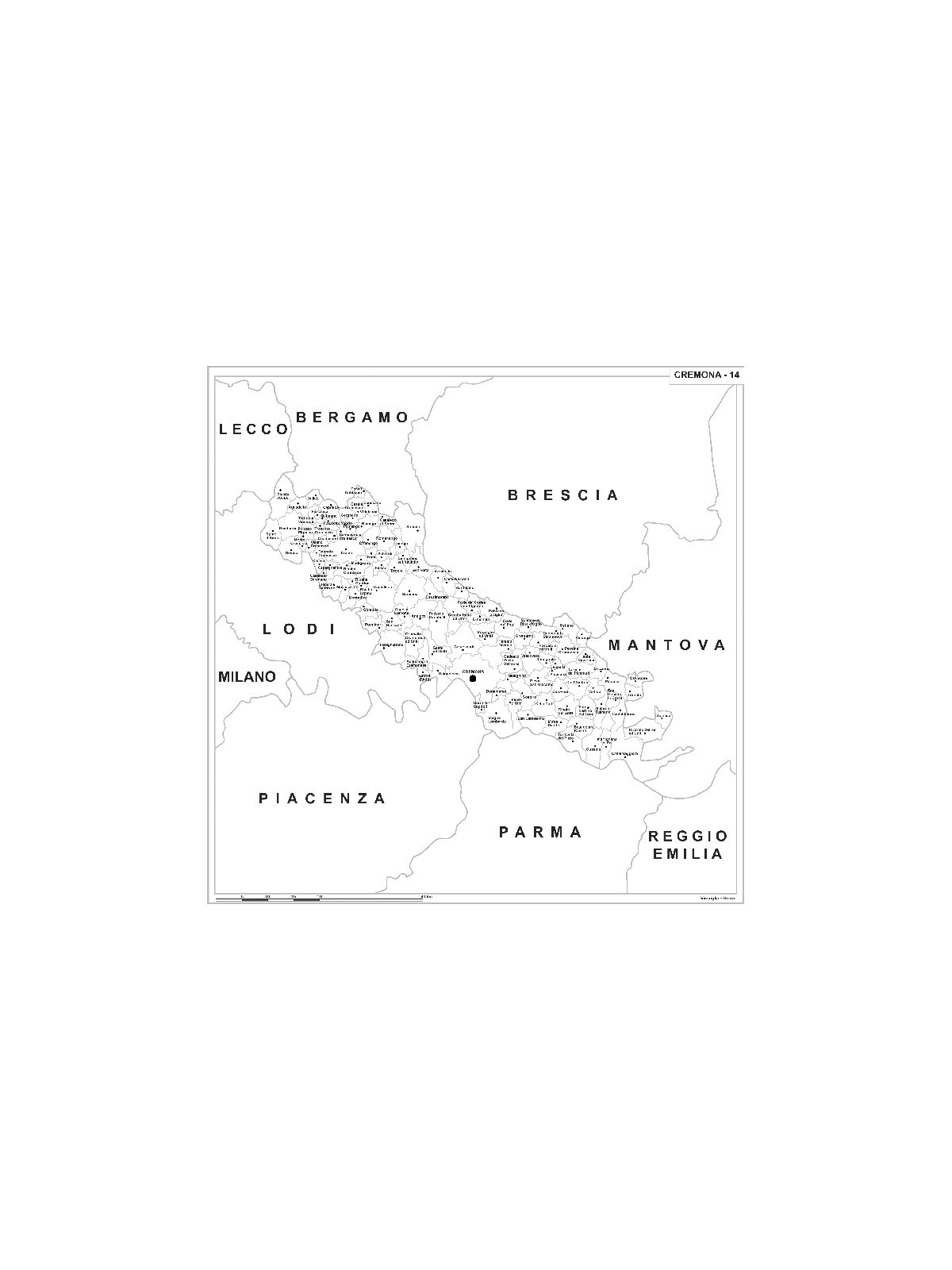 Map of Abruzzo with postal codes