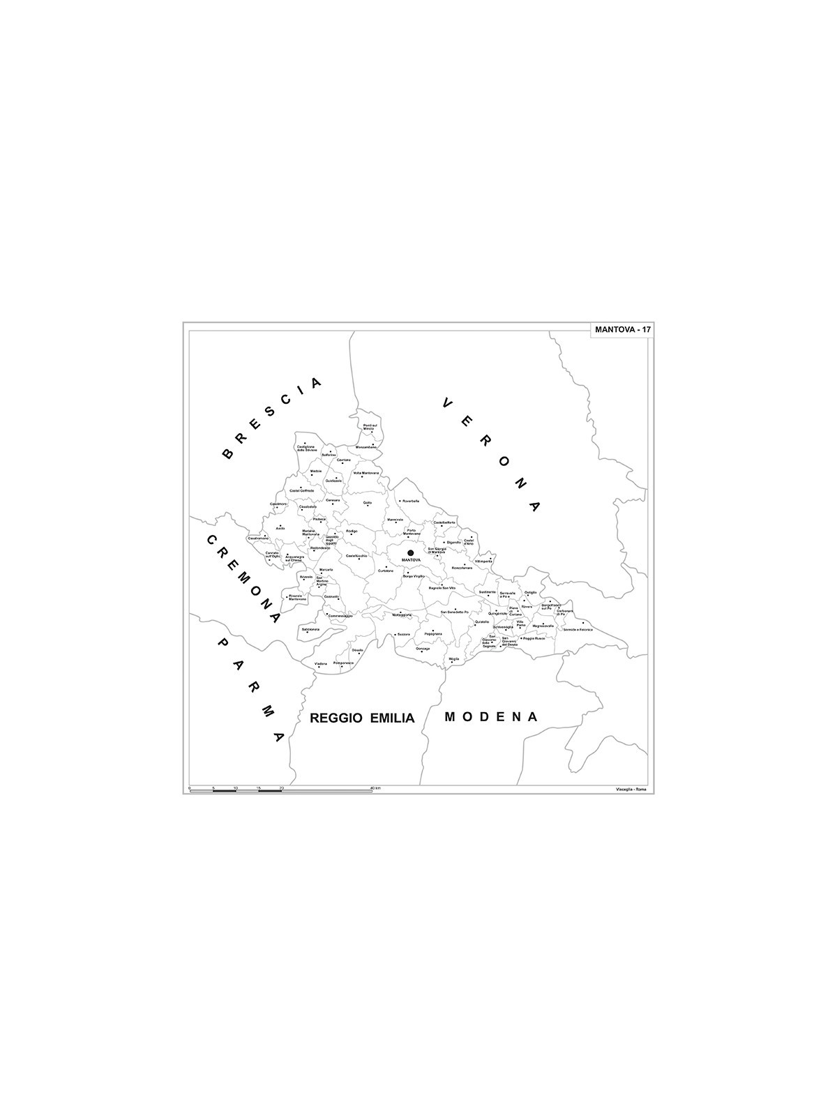 Map of Abruzzo with postal codes