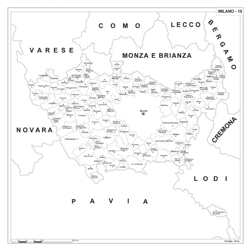 Carta della provincia di Milano