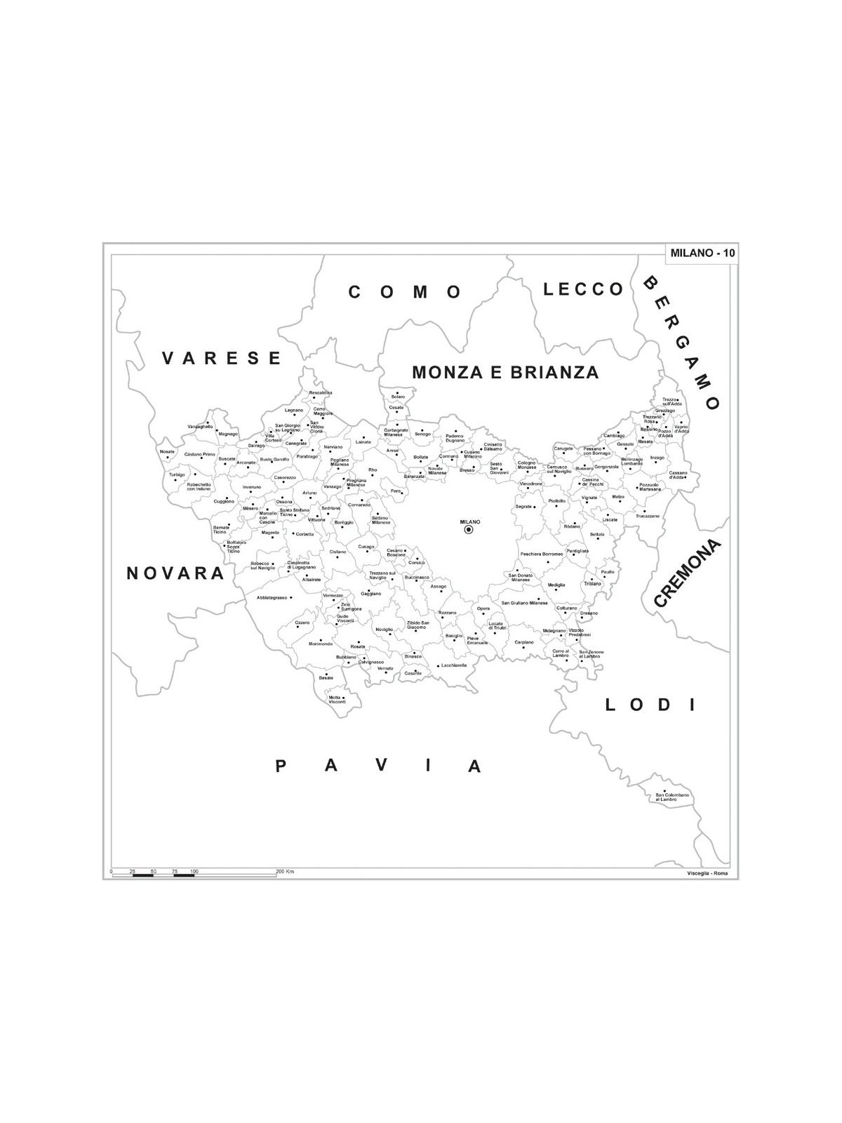 Map of Abruzzo with postal codes