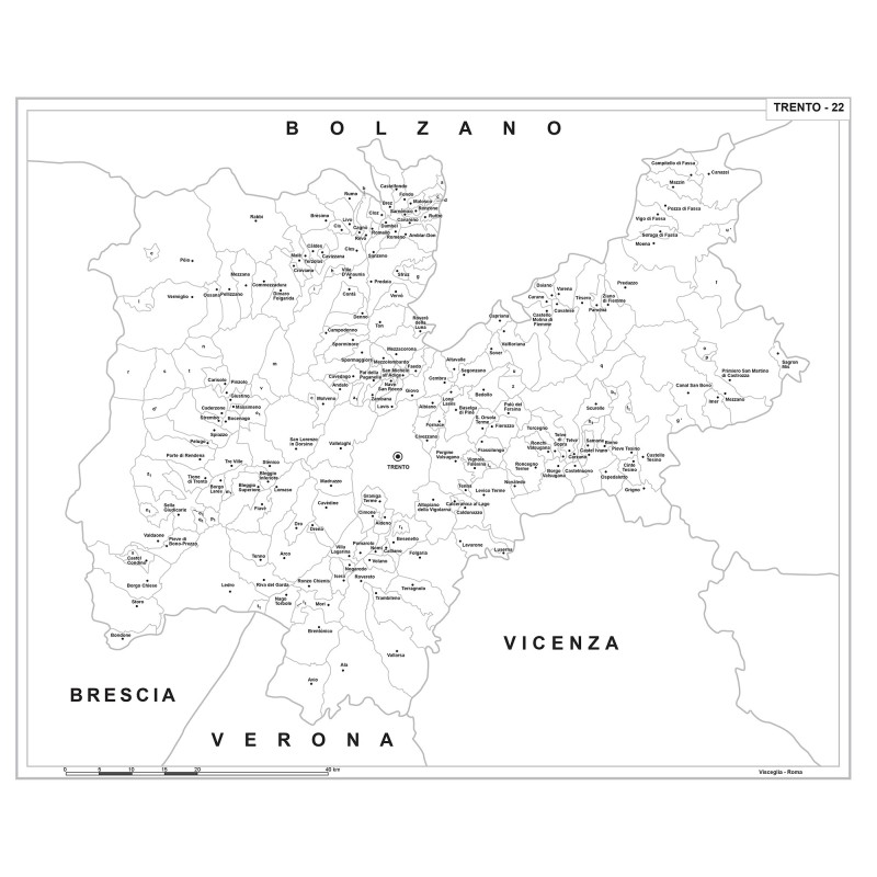 Map of Abruzzo with postal codes