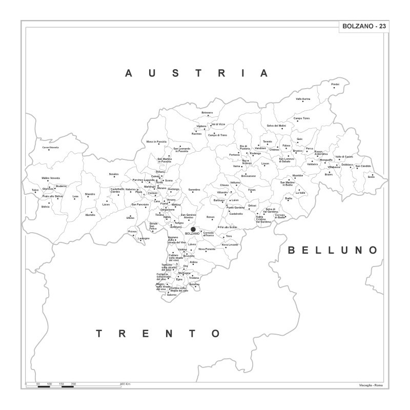 Carta della provincia di Bolzano